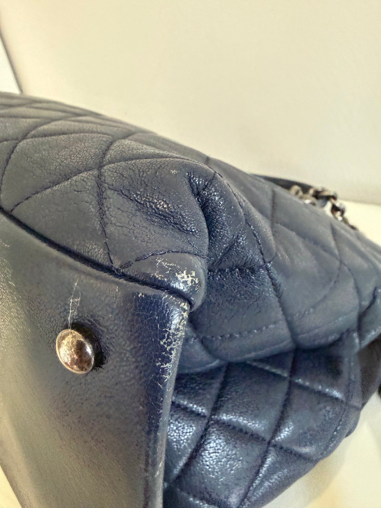 Chanel 31 RUE Cambon Navy Goatskin with Ruthenium Chain Straps Handbag