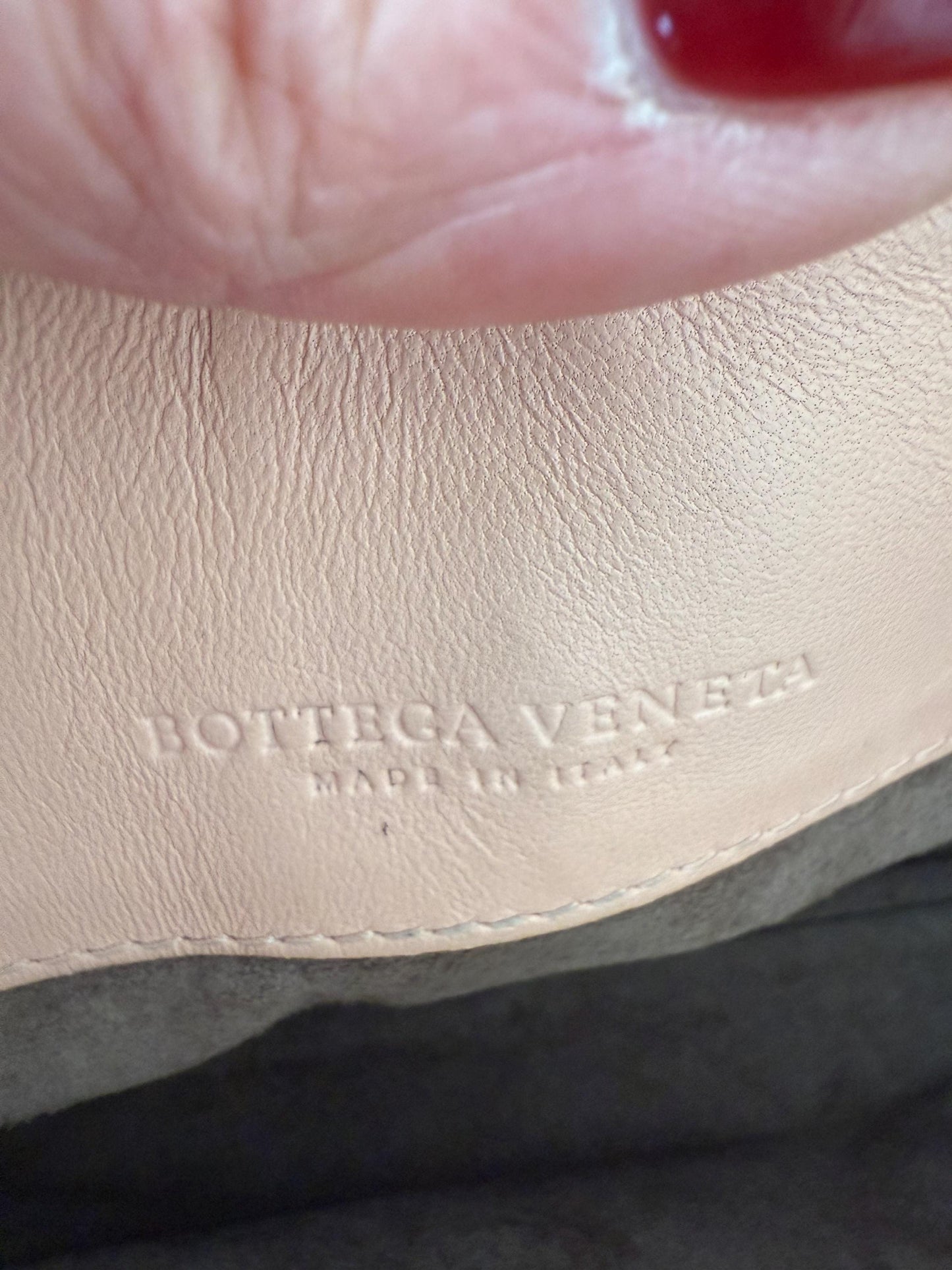 Bottega Veneta small Olimpia shoulder bag in blush pink nappa intrecciato leather