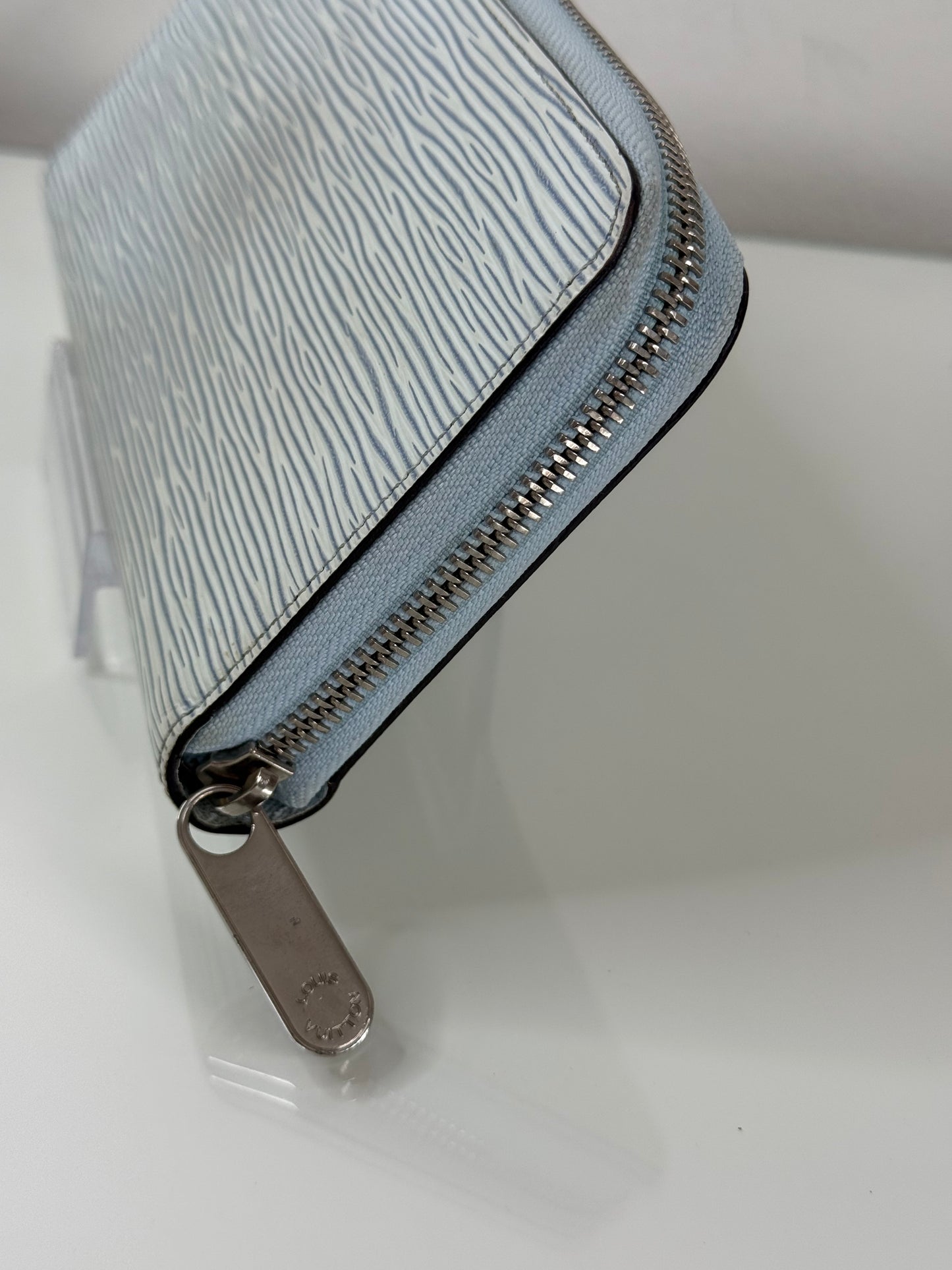 Louis Vuitton Light Blue Epi Zippy Wallet