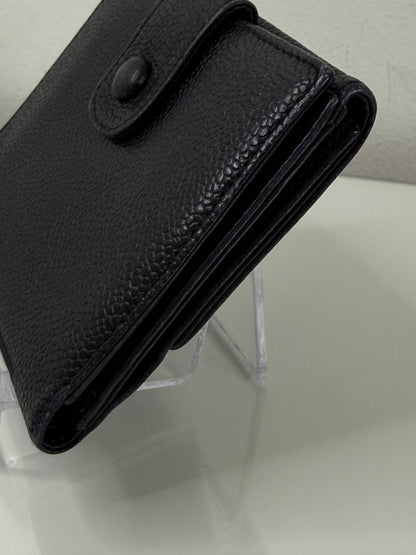 Chanel Vintage Black CC Compact Caviar Leather Wallet