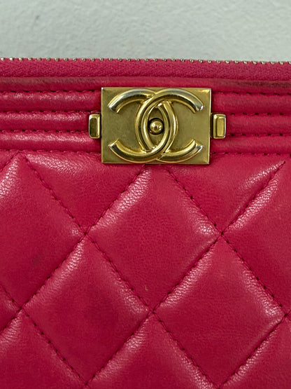 Chanel Fuchsia Pink Quilted Boy WOC