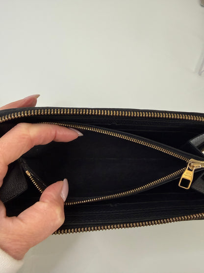 Louis Vuitton Black Emprente Zippy Wallet
