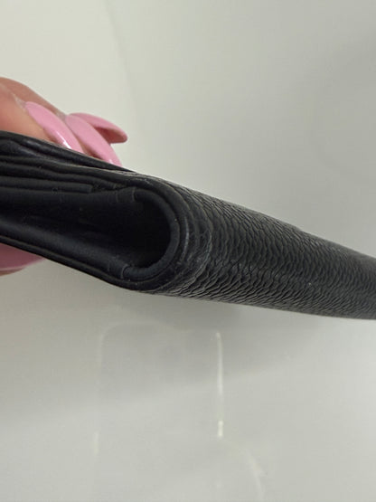 Chanel Black CC Compact Caviar Leather Wallet