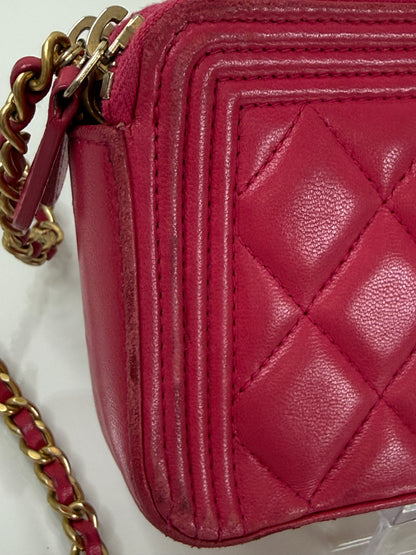 Chanel Fuchsia Pink Quilted Boy WOC