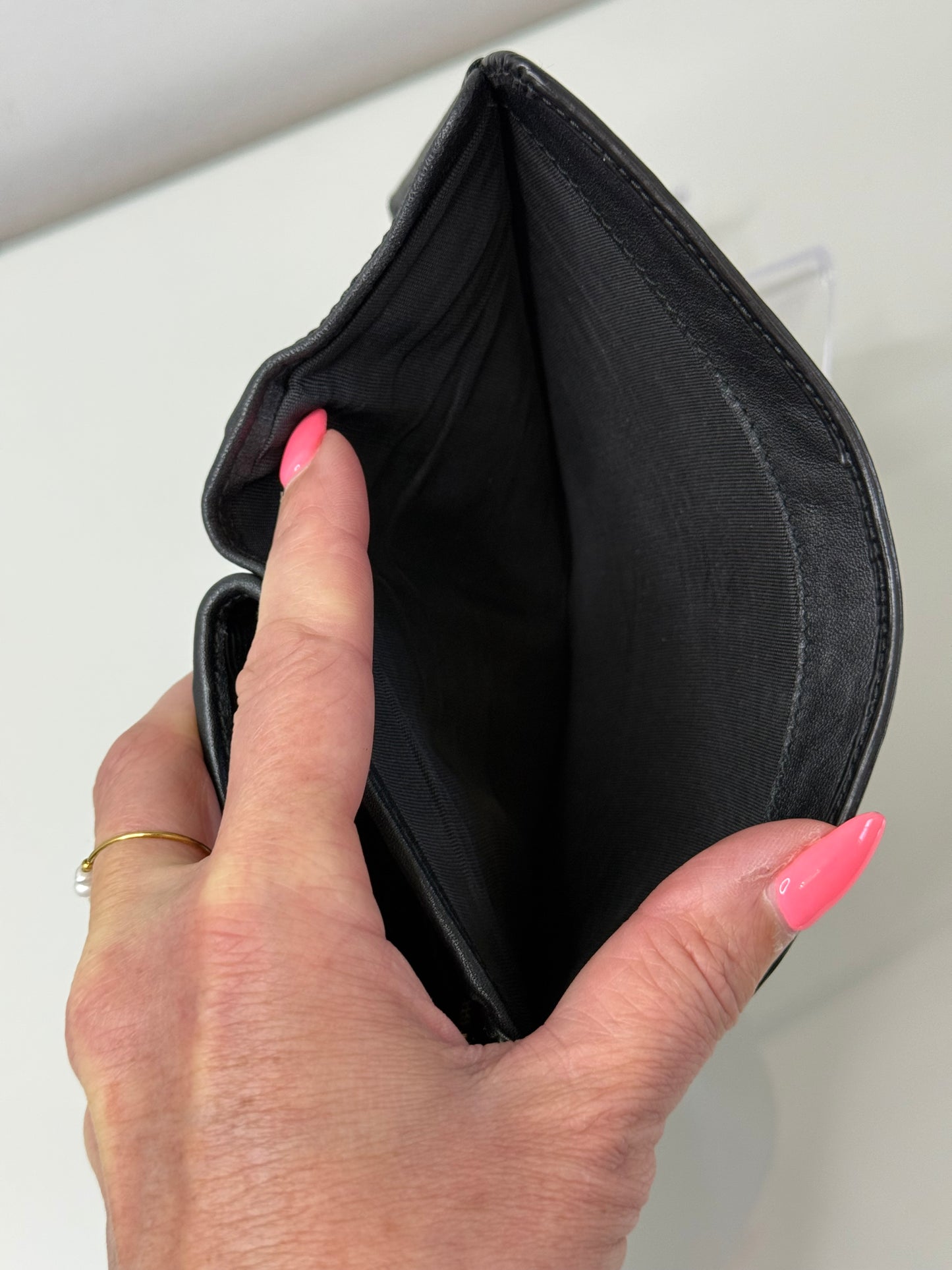 Prada Saffiano Black Compact Wallet