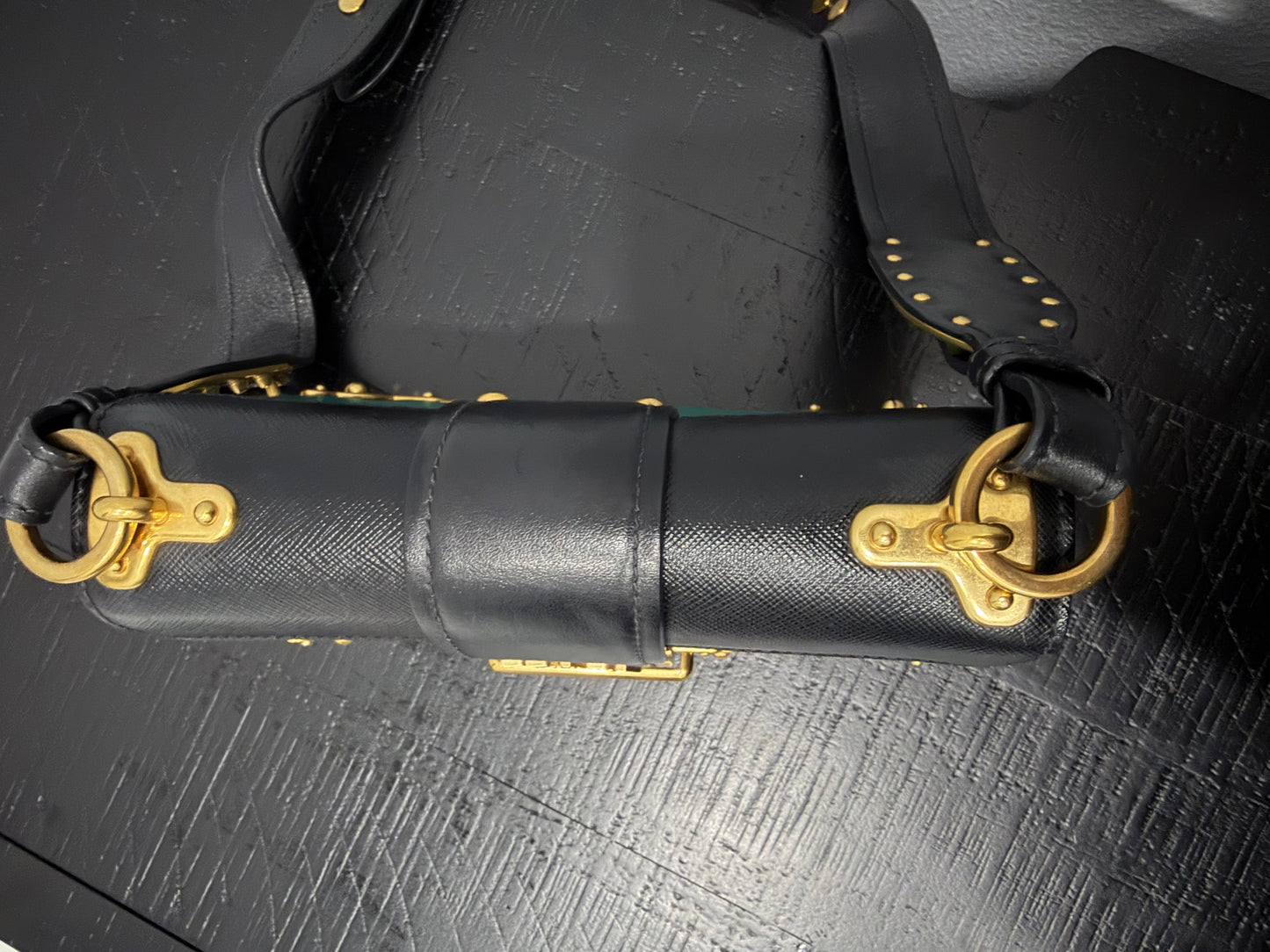 Prada Cahier Green Saffiano Leather