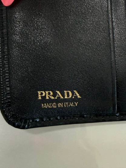 Prada Saffiano Black Compact Wallet