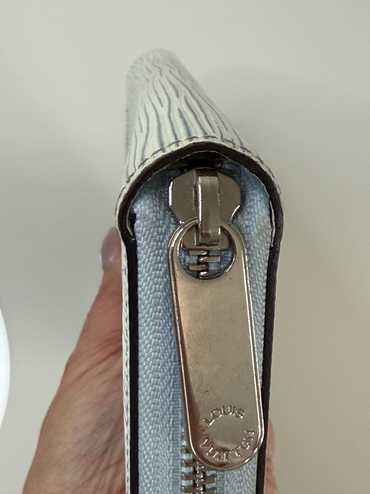 Louis Vuitton Light Blue Epi Zippy Wallet
