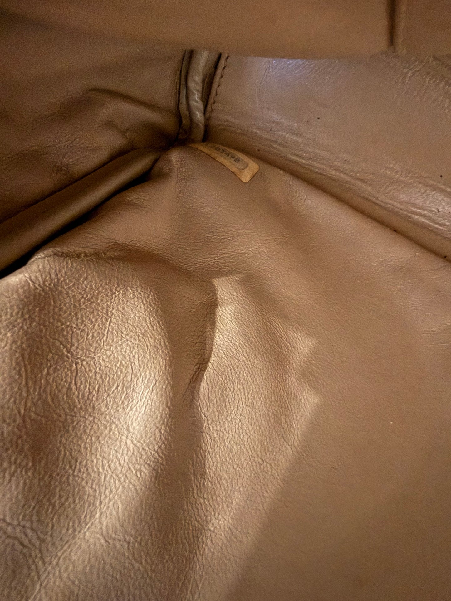 Chanel Vintage Quilted Matelasse Lambskin Beige Camera Tote Bag