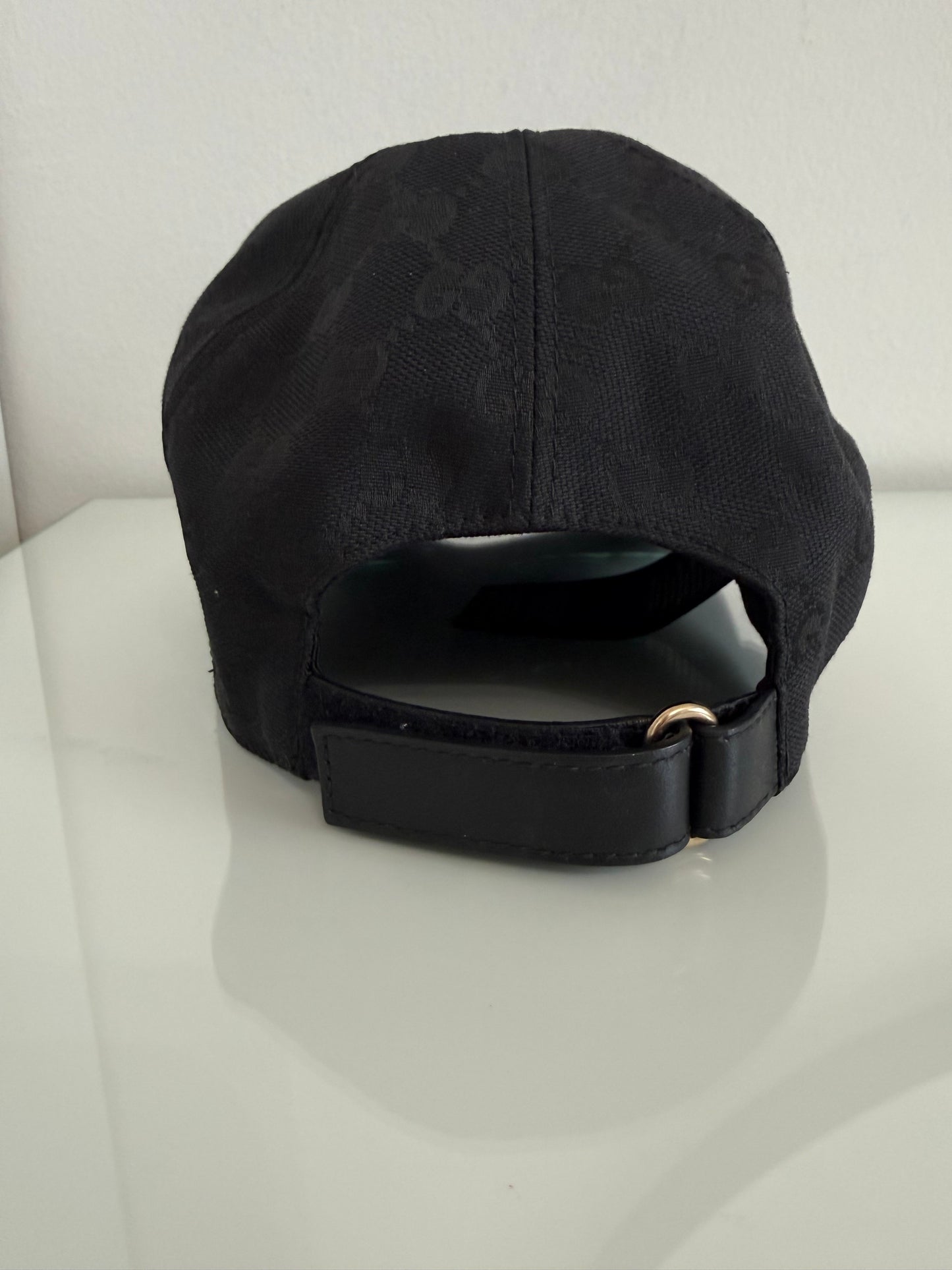 Gucci Original GG Black Canvas Baseball Hat with Web