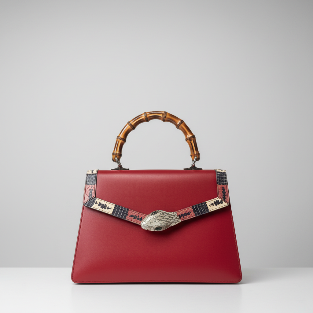 Gucci Red Lilith Bamboo Top Handle