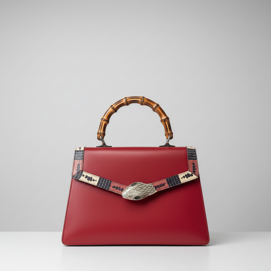 Gucci Red Lilith Bamboo Top Handle