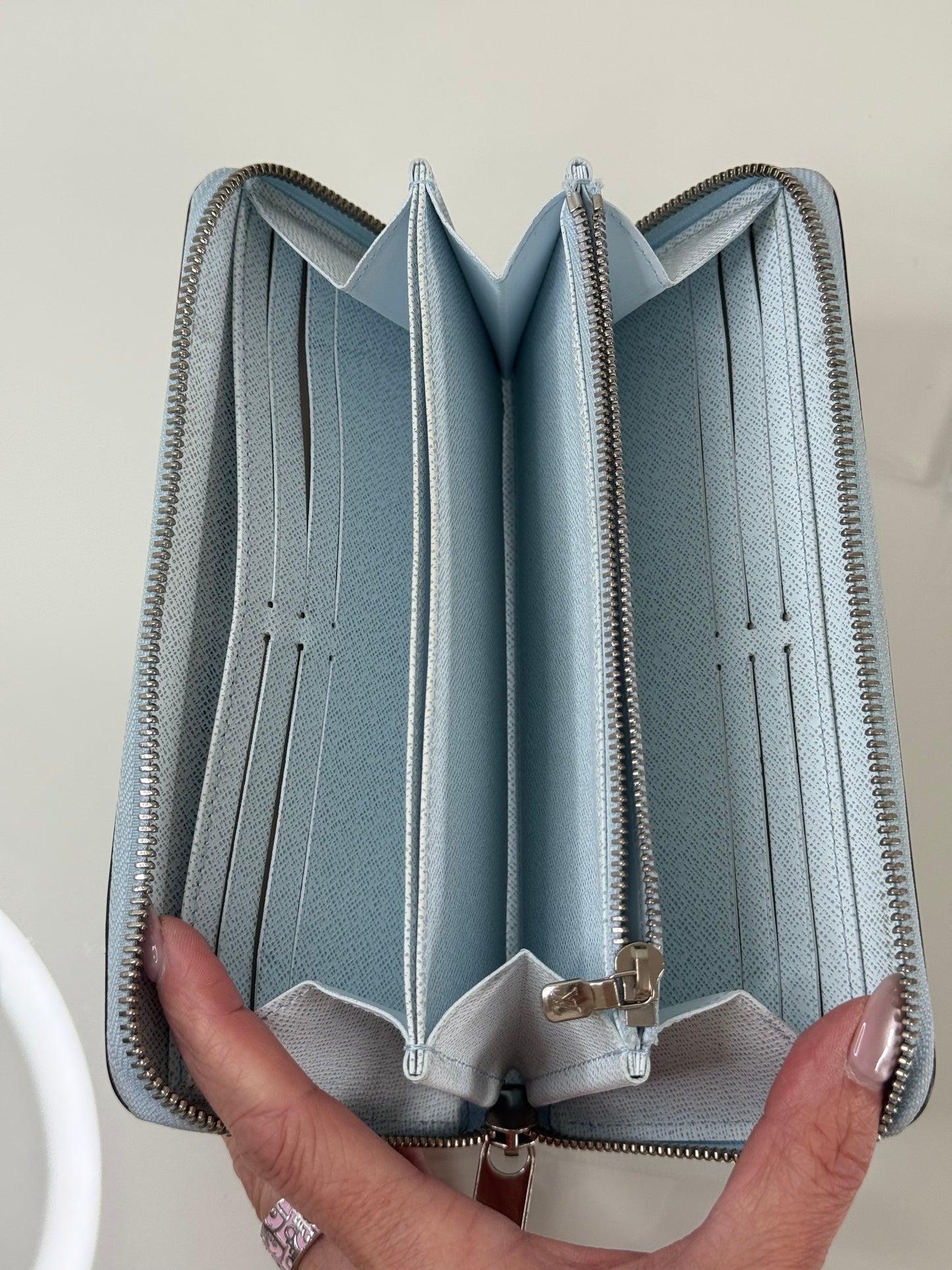 Louis Vuitton Light Blue Epi Zippy Wallet