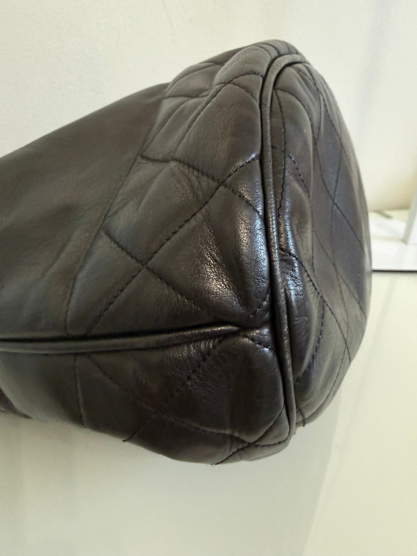 Chanel Vintage Black Lambskin Bucket Bag