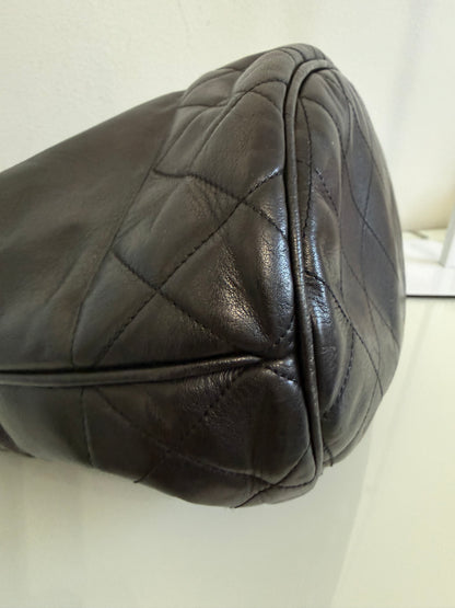 Chanel Vintage Black Lambskin Bucket Bag