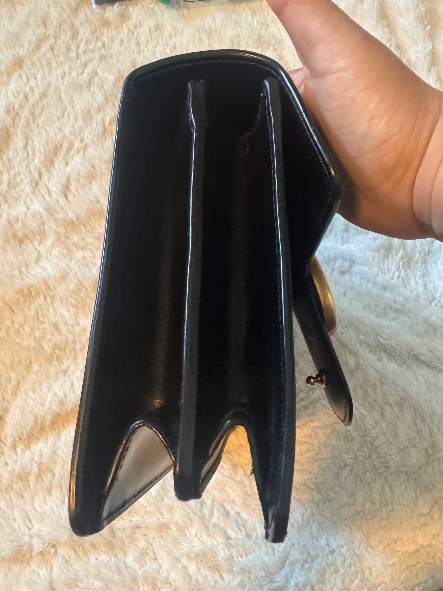 Gucci Black Smooth Leather GG Marmont Heart Shoulder Bag