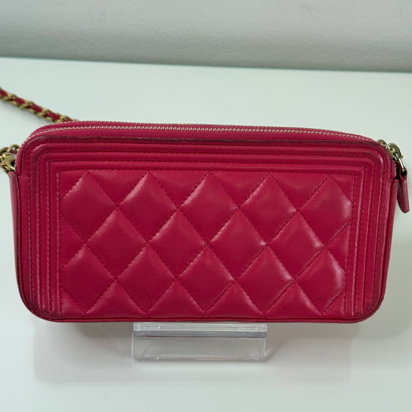 Chanel Fuchsia Pink Quilted Boy WOC