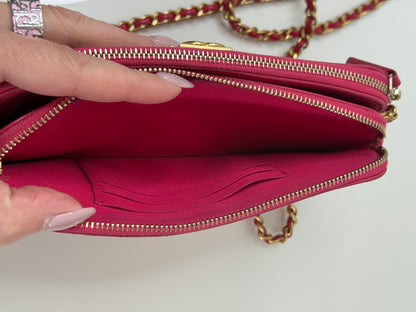 Chanel Fuchsia Pink Quilted Boy WOC