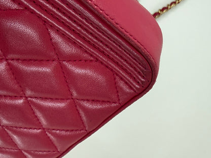 Chanel Fuchsia Pink Quilted Boy WOC