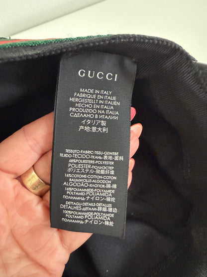 Gucci Original GG Black Canvas Baseball Hat with Web