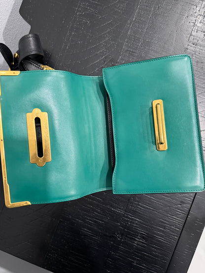 Prada Cahier Green Saffiano Leather