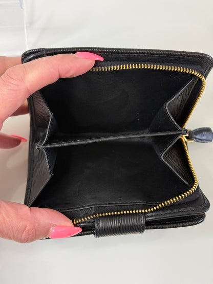 Prada Saffiano Black Compact Wallet
