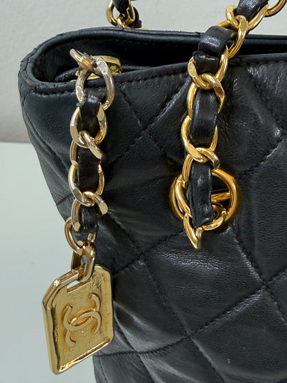 Chanel Black Vintage Quilted Black Lambskin Bag