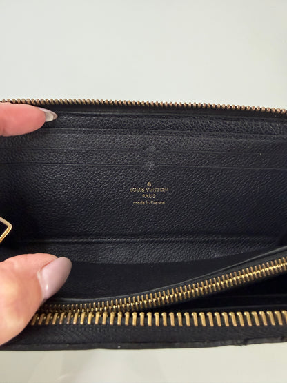 Louis Vuitton Black Emprente Zippy Wallet