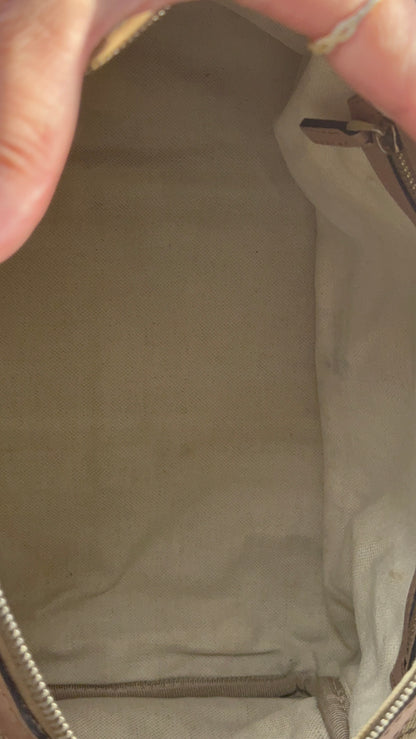 Gucci Rare Vintage GG Boston Bag Pink and Burgundy Web Stripe