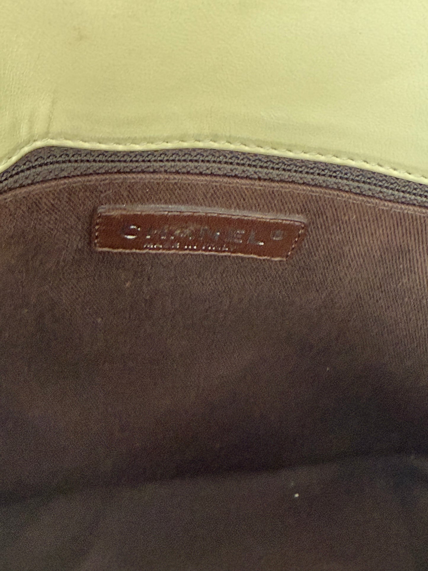 Chanel Vintage Cream Fever Tote Quilted Caviar
