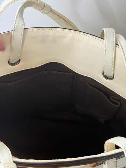Chanel Vintage Cream Fever Tote Quilted Caviar