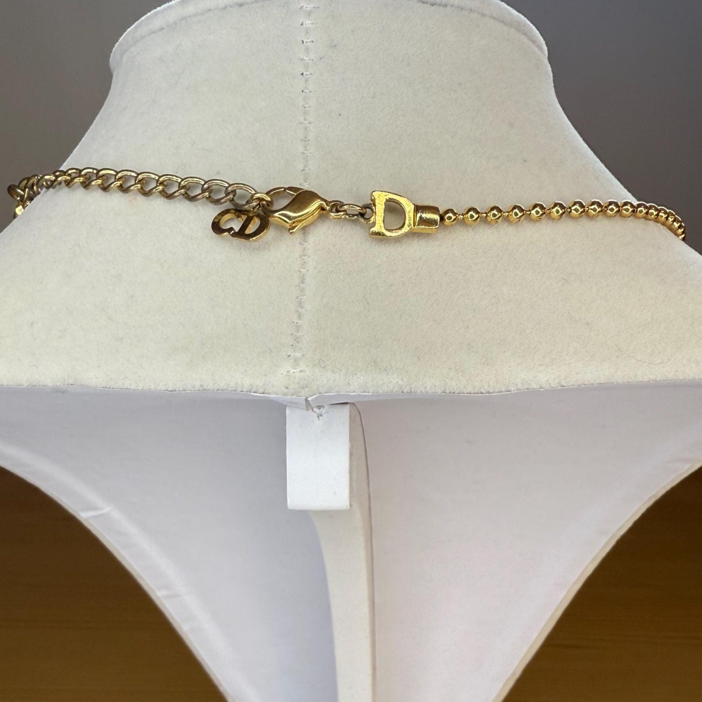 Christian Dior “Dior” Gold Dog Tag Necklace