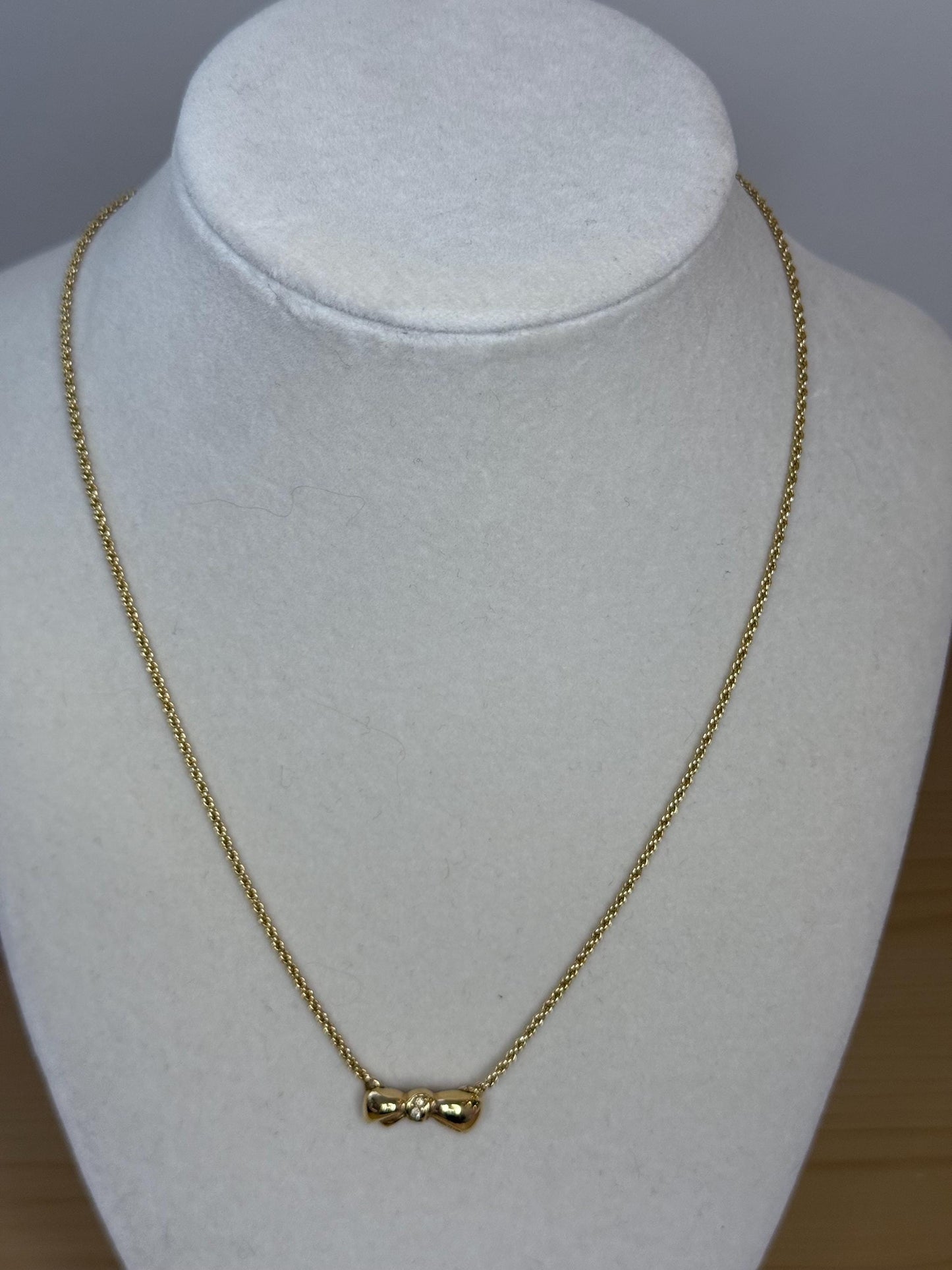 Authentic Vintage Christian Dior Bow Necklace with Rhinestones