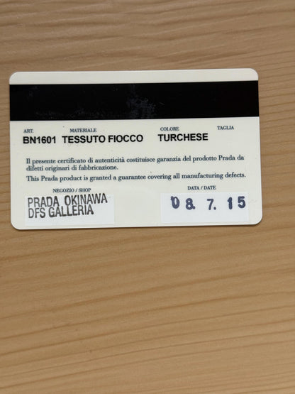 AUTHENTIC Prada Bow Tote Tessuto Turquoise Nylon Bag