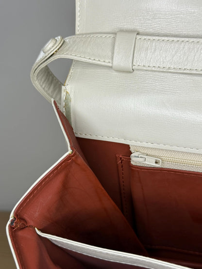 AUTHENTIC Vintage YSL 2 Way Cream Shoulder Bag