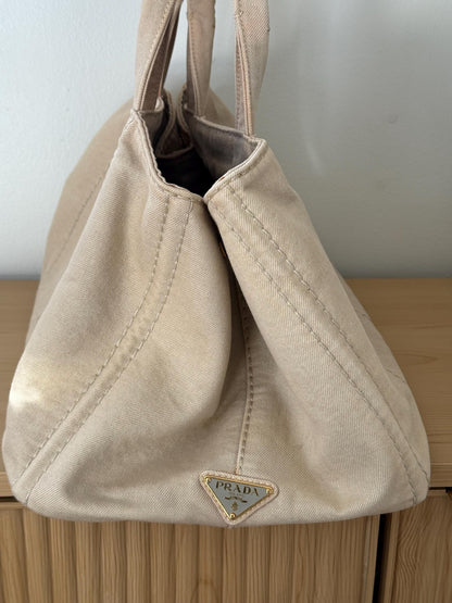 AUTHENTIC Prada Canapa Large Corda Beige Denium