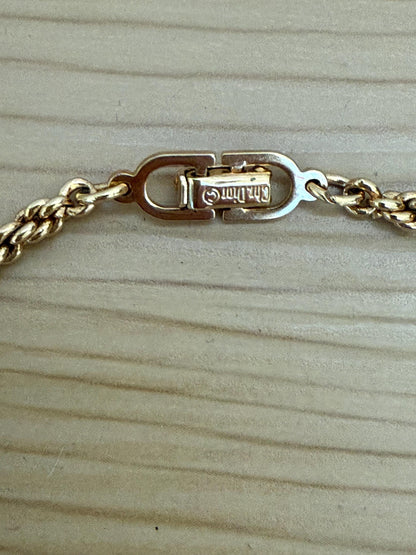 Vintage Christian Dior Gold CD Logo Rope Necklace