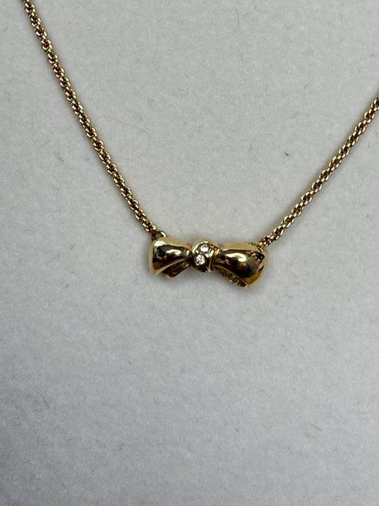 Authentic Vintage Christian Dior Bow Necklace with Rhinestones