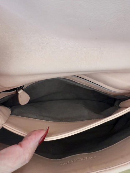 Bottega Veneta small Olimpia shoulder bag in blush pink nappa intrecciato leather