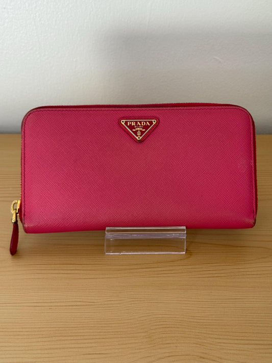 AUTHENTIC Prada  Saffiano Long  Zippy Wallet Peonia