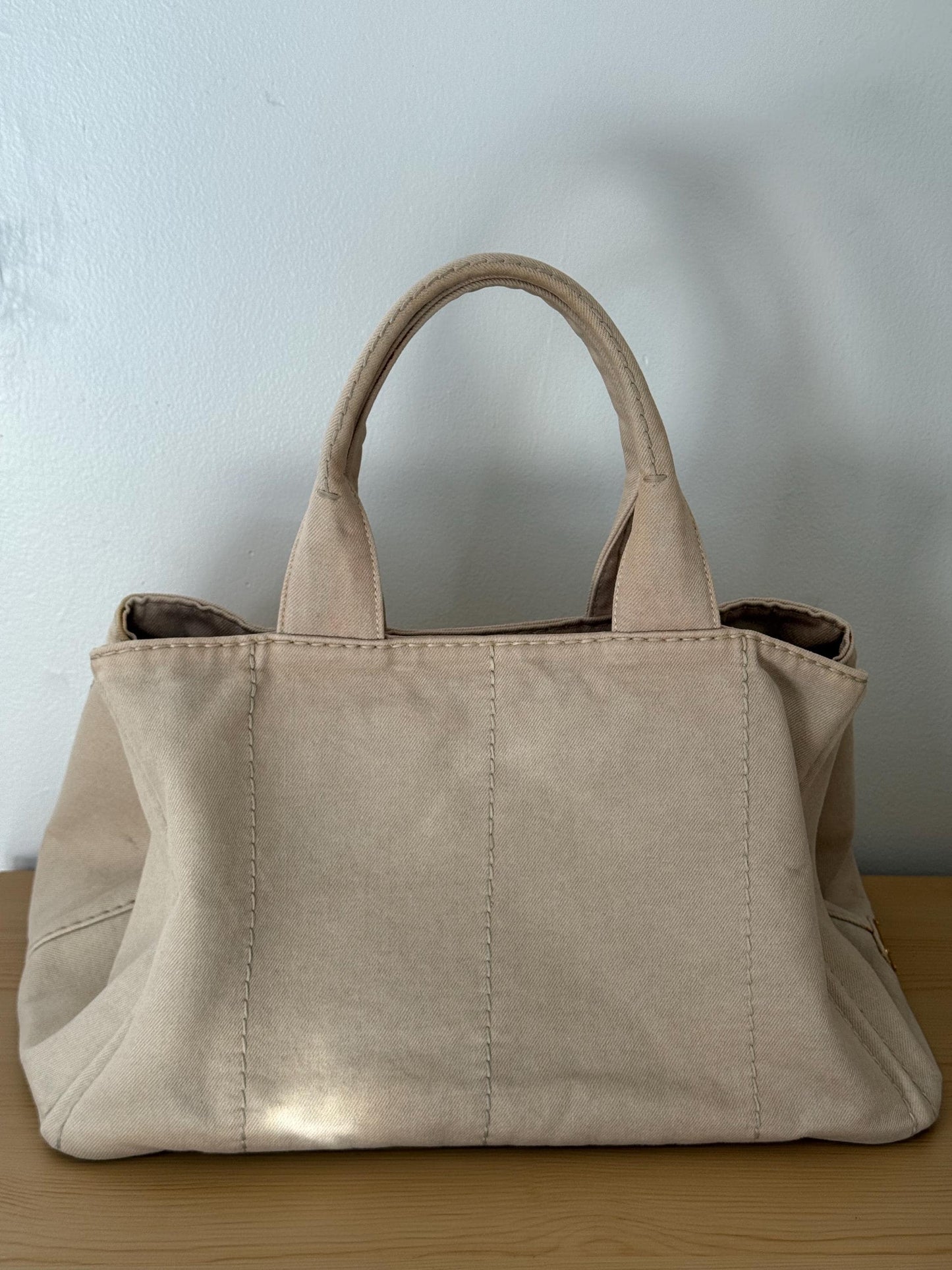 AUTHENTIC Prada Canapa Large Corda Beige Denium