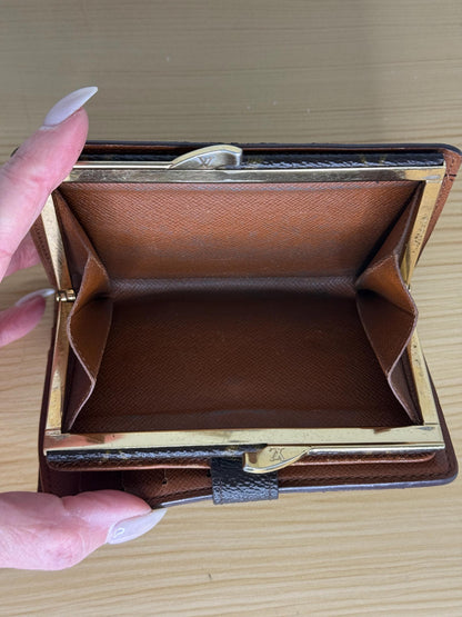 100% Authentic Louis Vuitton Monogram Kiss Lock Wallet Portefeuille Viennois