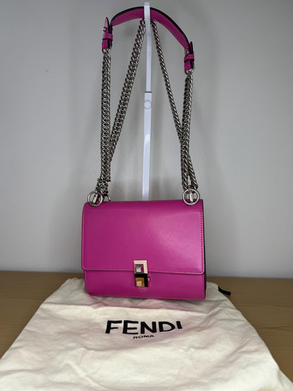 Fendi Kan I Pink Calfskin Leather Bag