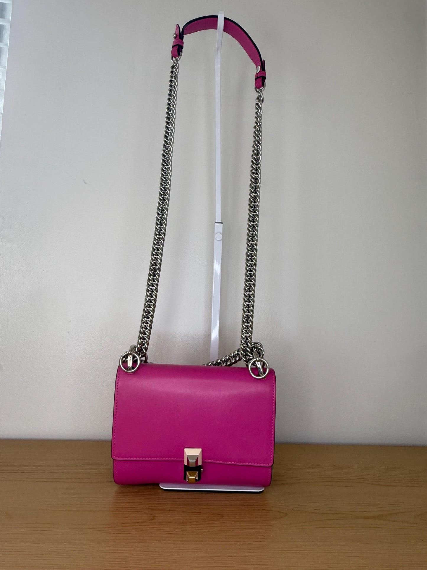 Fendi Kan I Pink Calfskin Leather Bag