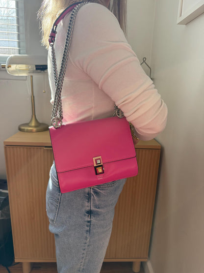 Fendi Kan I Pink Calfskin Leather Bag