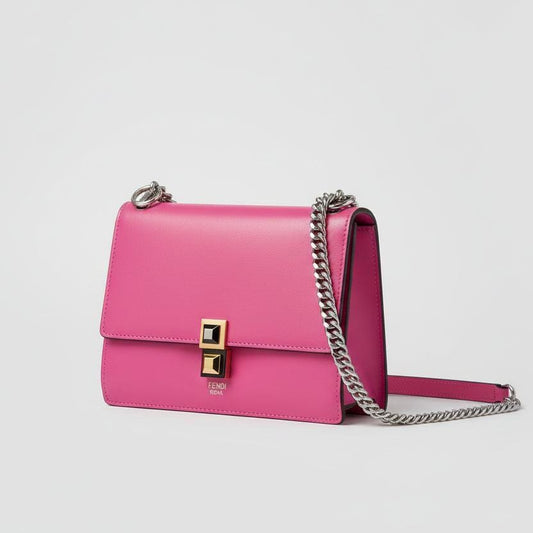 Fendi Kan I Pink Calfskin Leather Bag