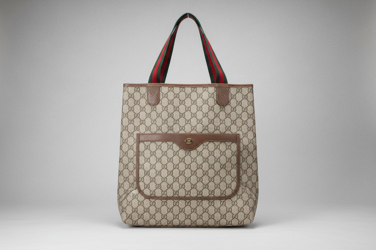 Gucci Vintage GG Supreme Sherry Line Tote