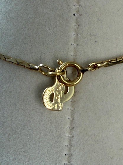 Christian Dior Vintage Faux Pearl and Rhinestone Cluster Necklace