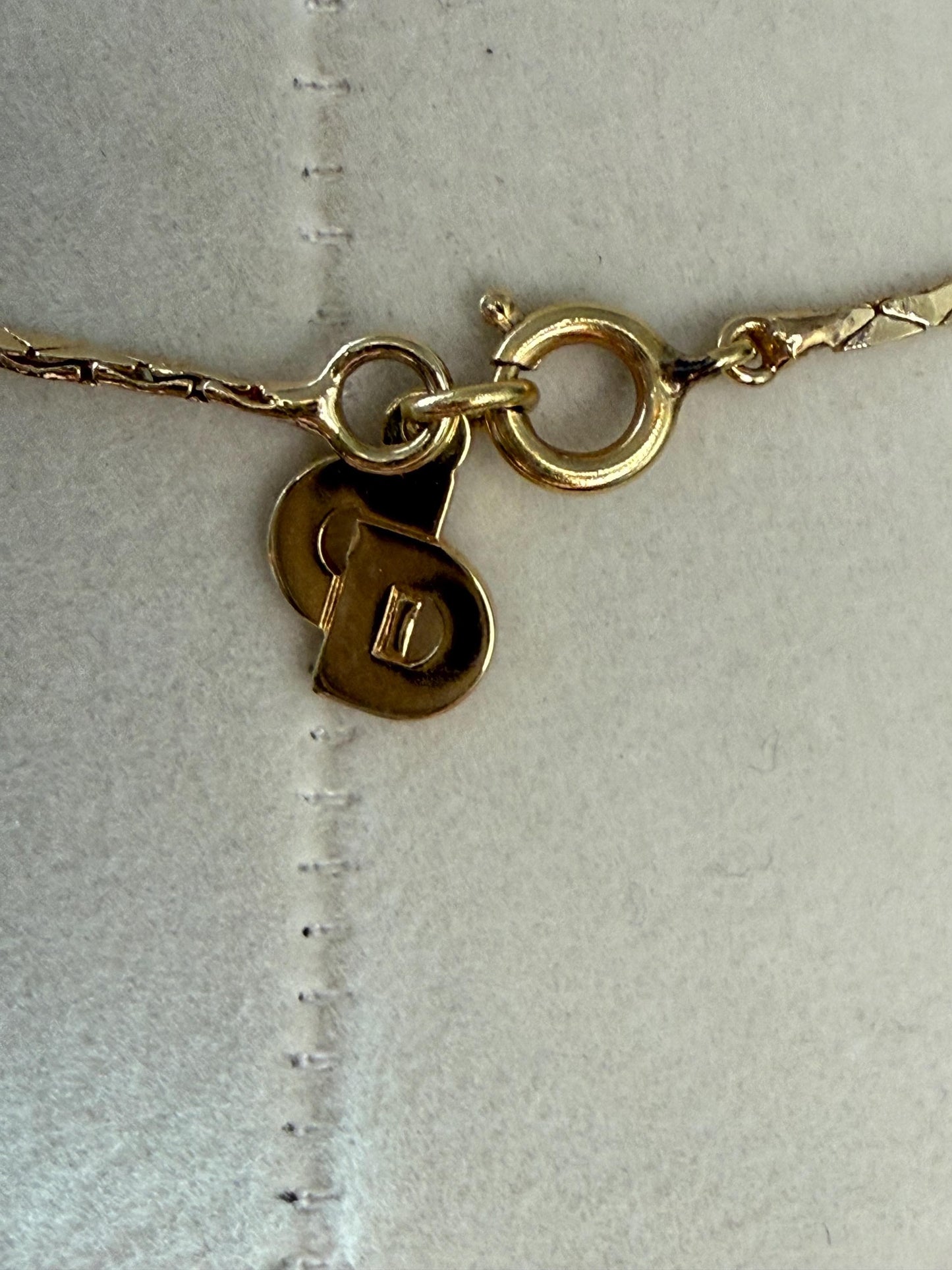 Christian Dior Vintage Faux Pearl and Rhinestone Cluster Necklace