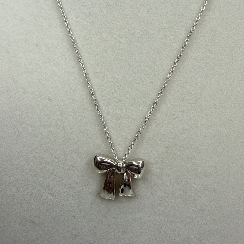 Tiffany Sterling Silver Bow Necklace